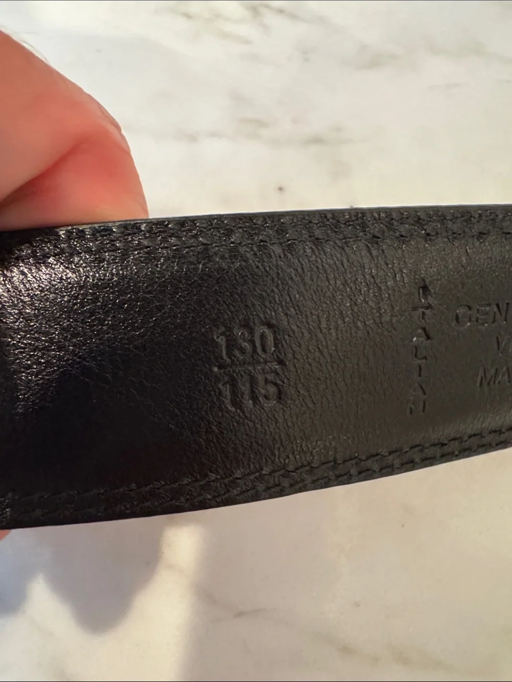 NEW NWOT Italian Leather Black Belt L Waist 40 42
